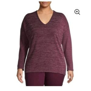 Terra & Sky Women's Plus Size Long Sleeve Mixed Me